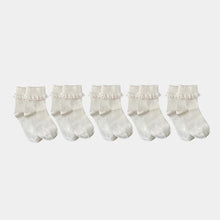 Load image into Gallery viewer, Pure (No Dye) Lace Organic Cotton Kids Socks