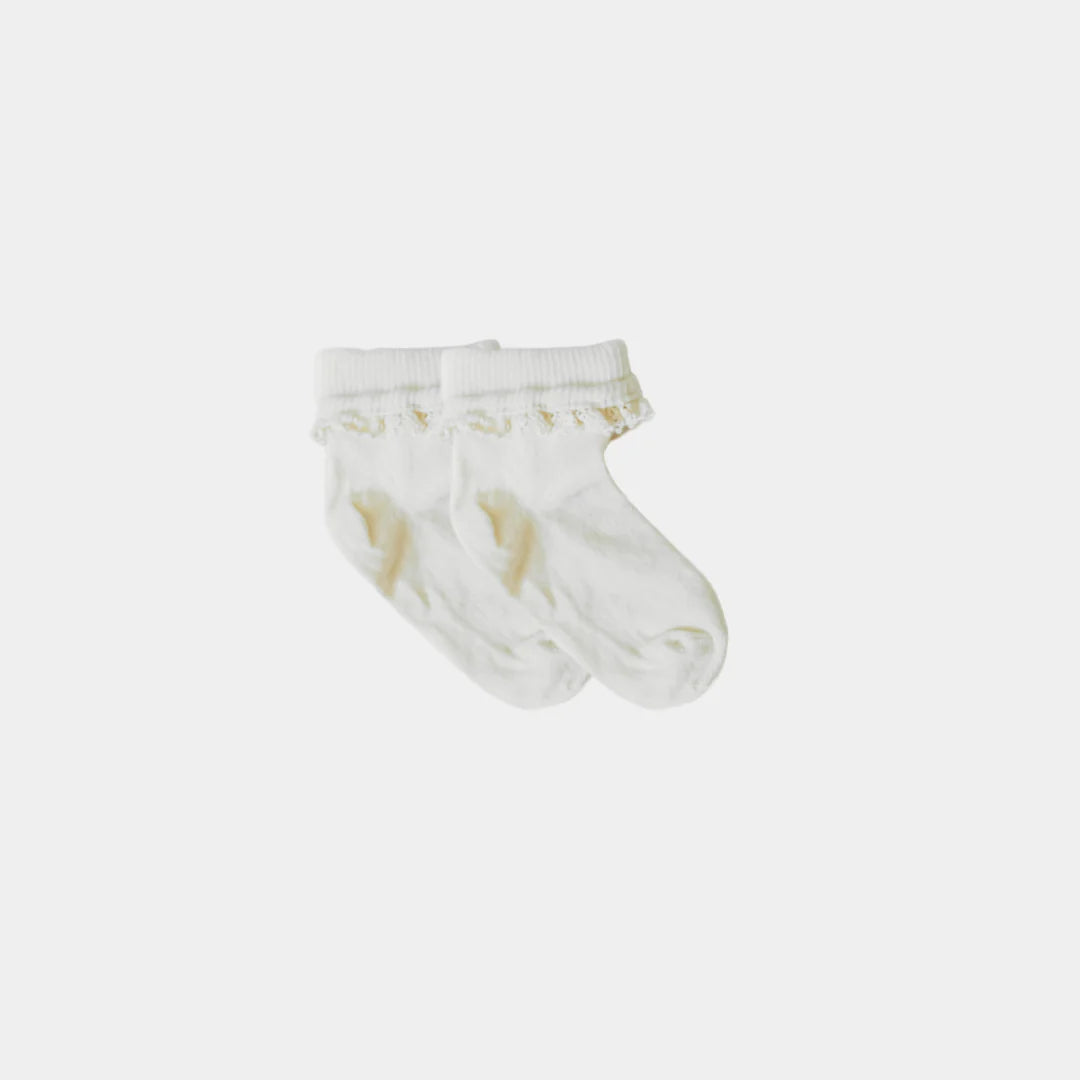 Pure (No Dye) Lace Organic Cotton Kids Socks