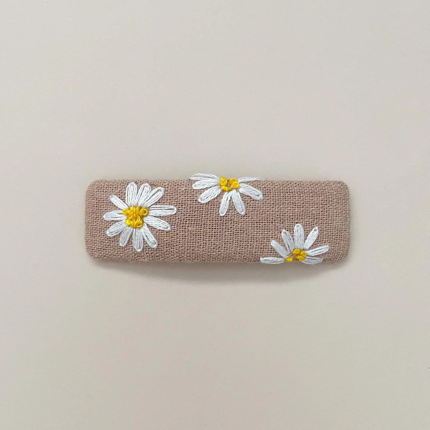 Hand Embroidered Daisies Clip