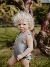 Load image into Gallery viewer, The Seeker Romper | Lead Grey *SIZE 0-3m*
