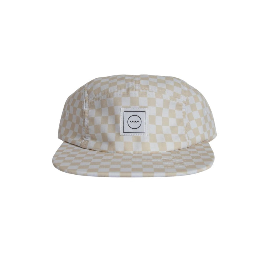 Cotton Five-Panel Hat | Cream Check