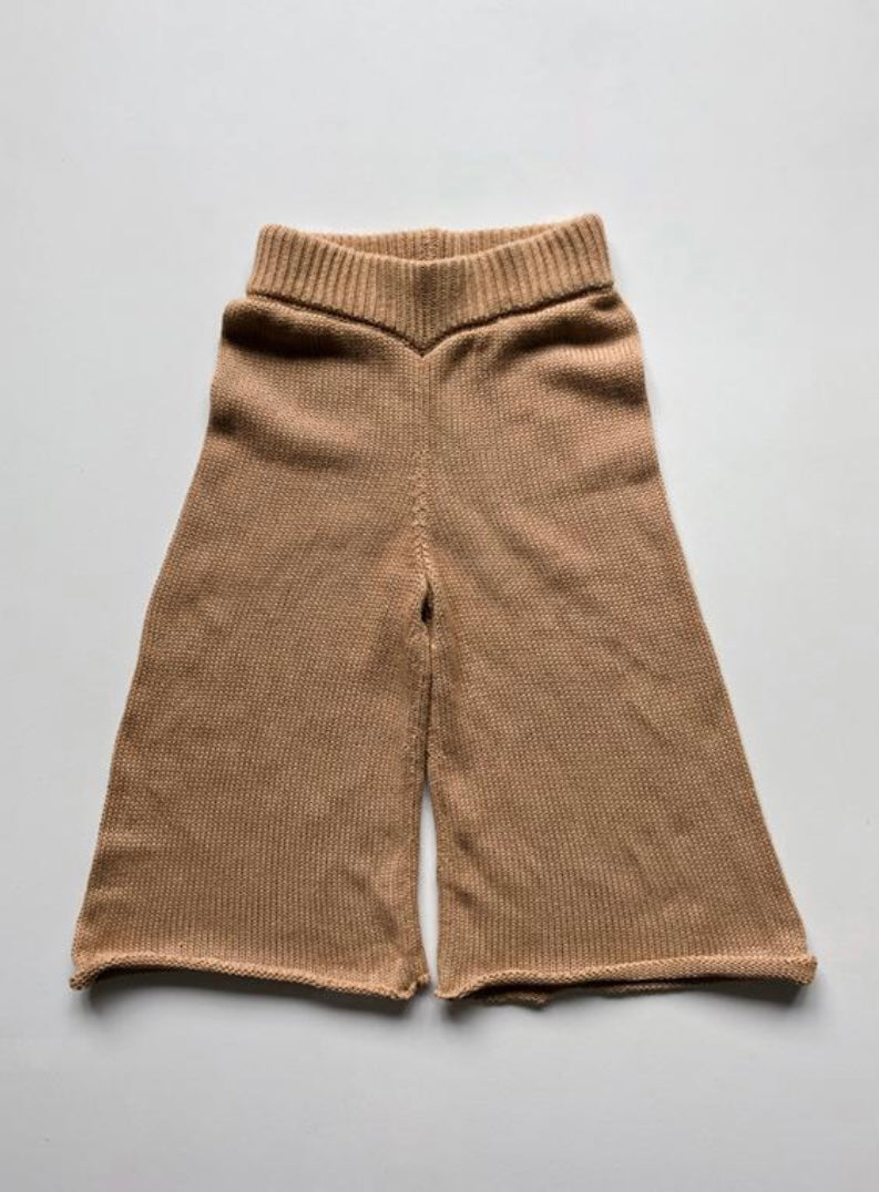 The Wide Leg Knit Trouser | Caramel