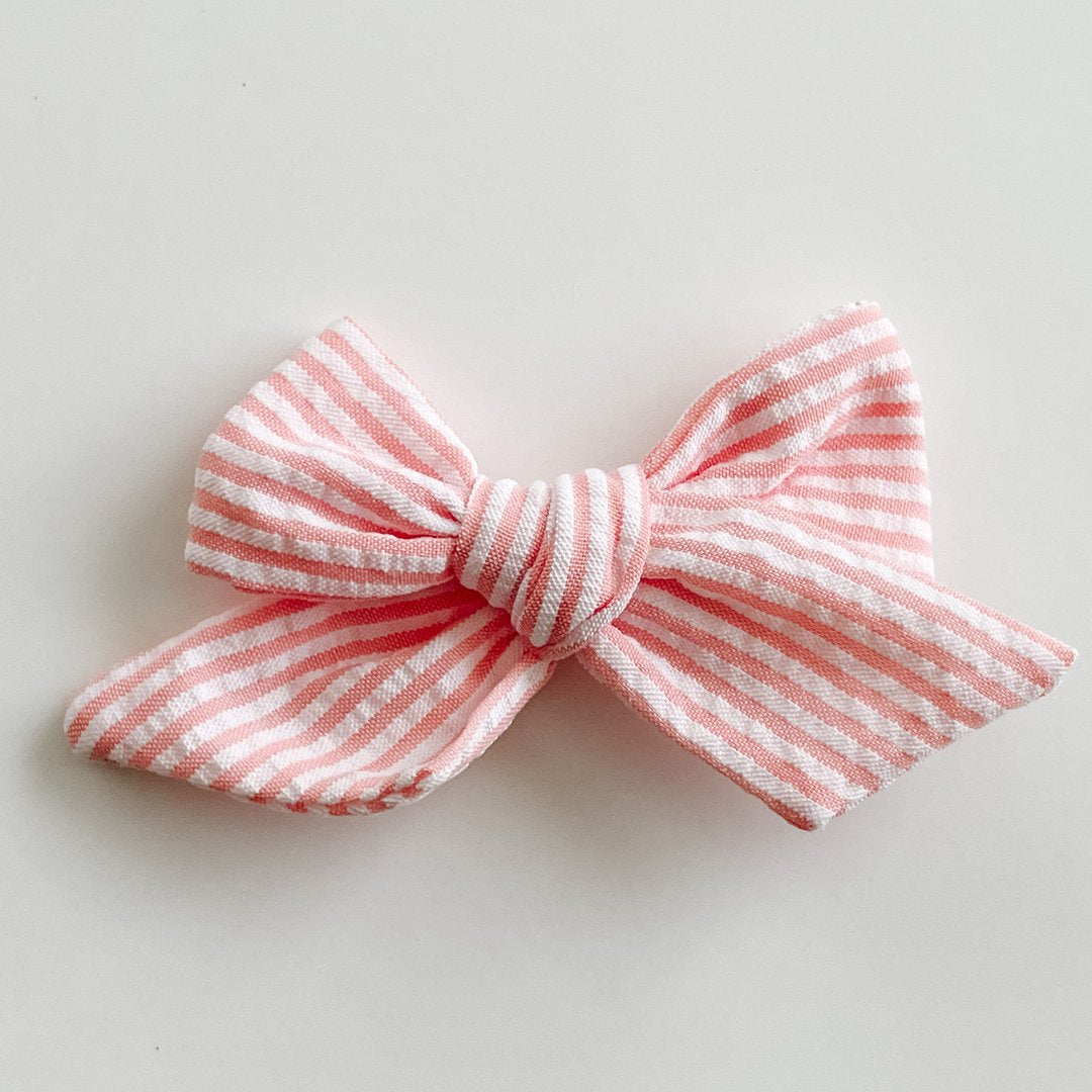 Seersucker Bow | Cotton Candy