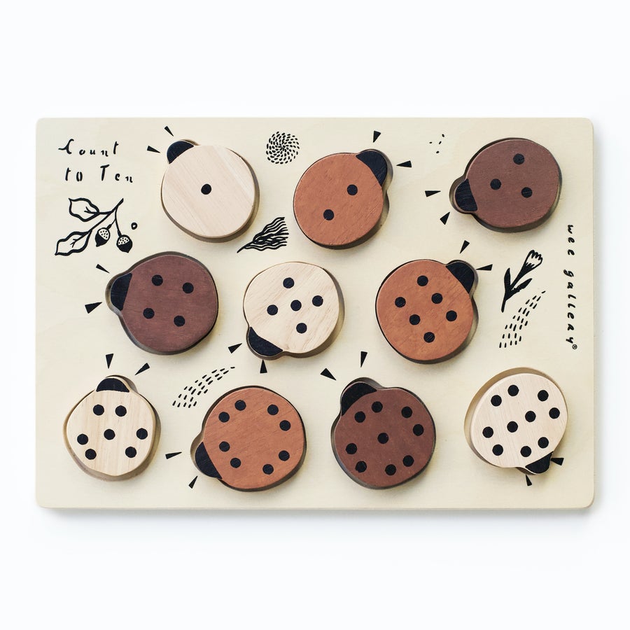 Wooden Tray Puzzle | Count To 10 Ladybugs