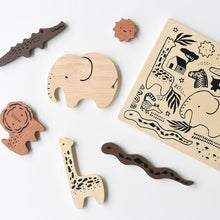 Load image into Gallery viewer, Wooden Tray Puzzle | Safari Animals
